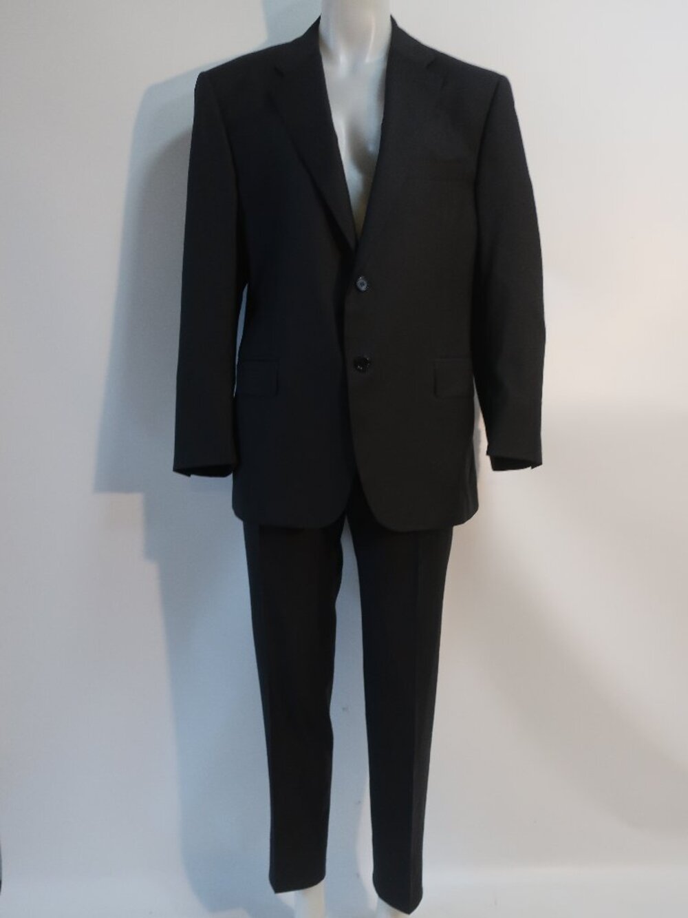 Mens Canali Black (Item-21) Pure Wool 2 Pc Suit Pant Sport Coat 54C US/44S